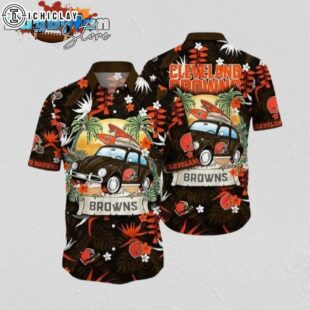 Cleveland Browns Retro Surf Hawaiian Shirt Cleveland Browns Aloha Shirt