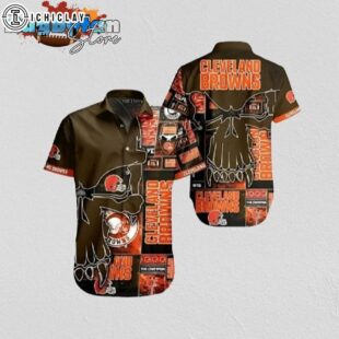 Cleveland Browns Skull Champion Hawaiian Shirt Cleveland Browns Aloha Shirt