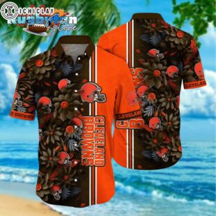 Cleveland Browns Summer Hawaiian Shirt – Floral Beach Shirt for NFL Fans