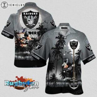Cool Disney Mickey Mouse Las Vegas Raiders Hawaiian Shirt
