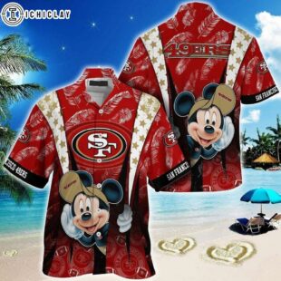 Cool Mickey Mouse NFL San Francisco 49ers Hawaiian Shirt, NFL Hawaiian Shirt