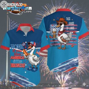 Denver Broncos Honk If You Love America Goose Hawaiian Shirt