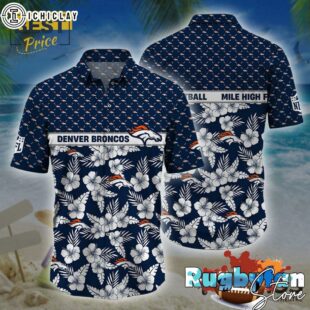 Denver Broncos NFL Palm Leaves Hawaiian Shirt