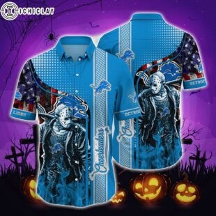 Detroit Lions Halloween-Aloha Shirt Halloween Hawaiian Shirts