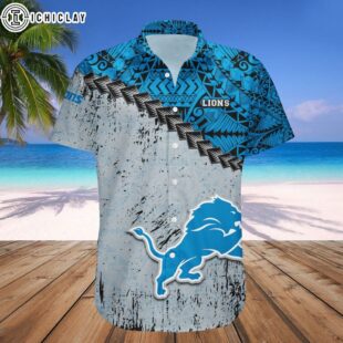 Detroit Lions Hawaii Shirt Grunge Polynesian Tattoo – NFL