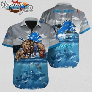 Detroit Lions Hawaiian Shirt NFL Football 3D Print Aloha