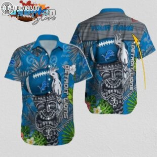 Detroit Lions Hawaiian Shirt NFL Football 3D Print Hawaiian Shirt Cheap