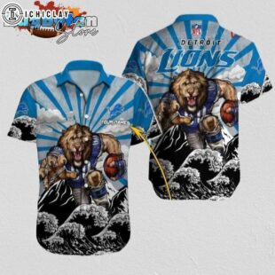 Detroit Lions Hawaiian Shirt NFL Football 3D Print Personalized Cheap Hawaiian Shirt