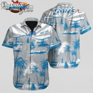 Detroit Lions Hawaiian Shirt NFL Football Button Up Hawaiian Shirt