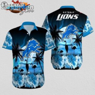 Detroit Lions Hawaiian Shirt NFL Football Cheap Button Up Hawaiian Shirt