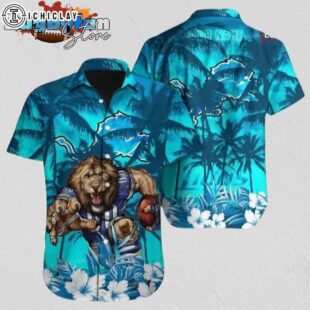 Detroit Lions Hawaiian Shirt NFL Football Hawaiian Shirt Outfit