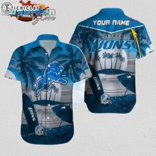 Detroit Lions Hawaiian Shirt NFL Football Personalized Button Up Hawaiian Shirt