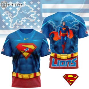 Detroit Lions Superman 3D T-Shirt