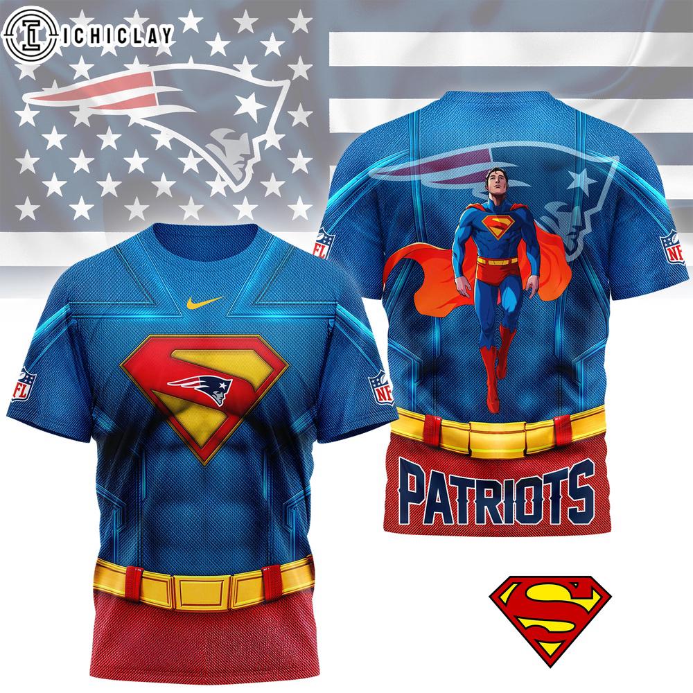 New England Patriots Superman 3D T-Shirt New England Patriots Superman 3D T-Shirt